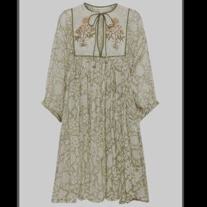 COPY - Daughters of India Diya midi dress in pistachio